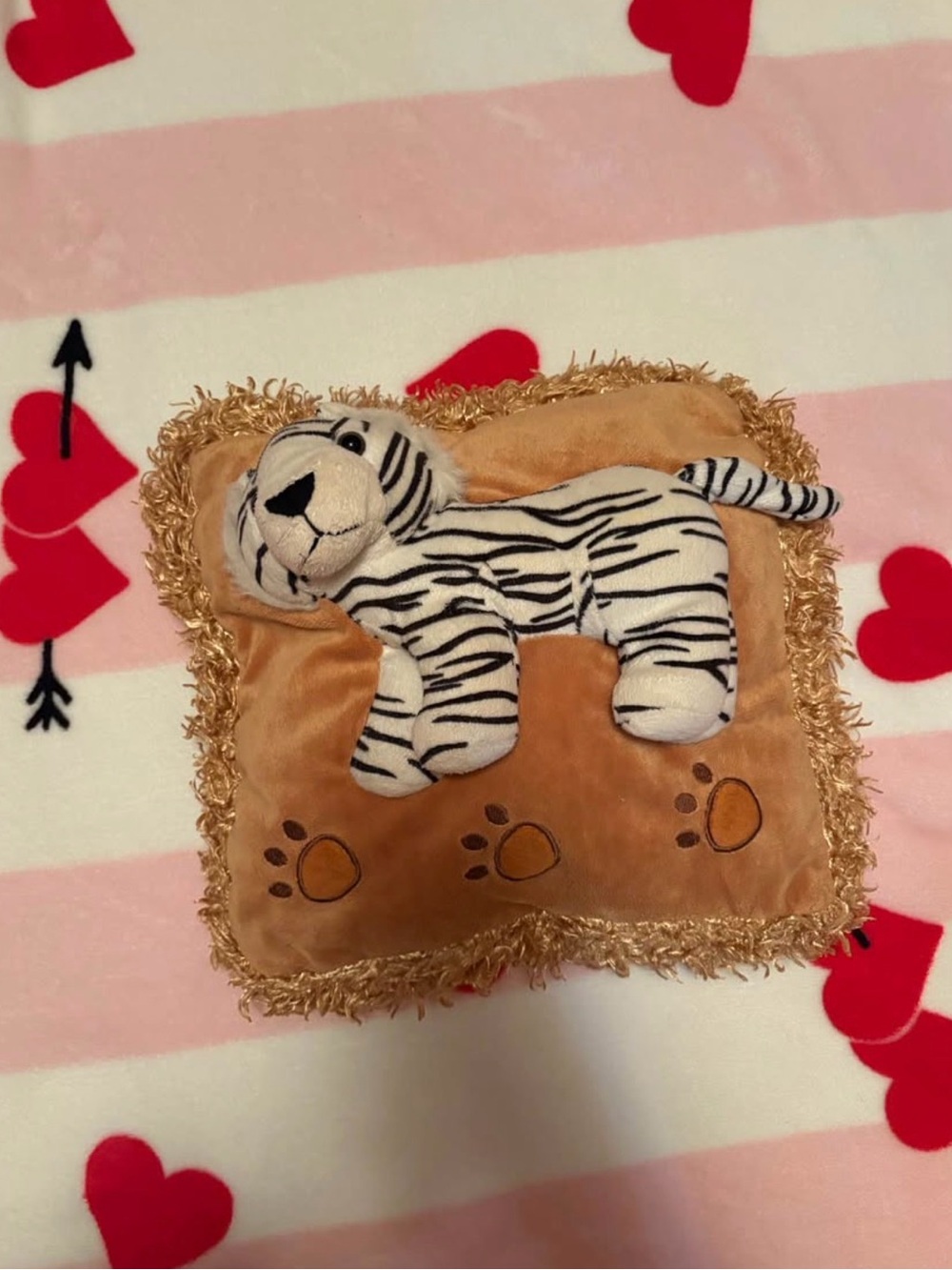 Plush tiger Decorative Pillow in Tan